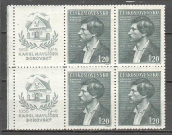 0436 K L - větší celek 4 známky + 2 K ** - 1946